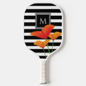 Monogram voor popy zwarte stripper pickleball paddle (Voorkant)