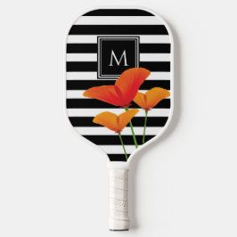 Monogram voor popy zwarte stripper pickleball paddle