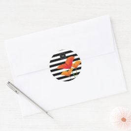 Monogram voor popy zwarte stripper ronde sticker