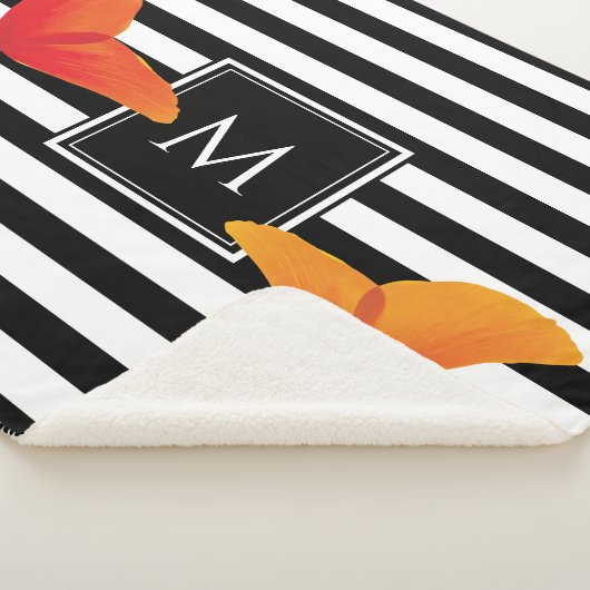 Monogram voor popy zwarte stripper sherpa deken (3/4)
