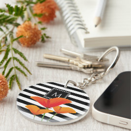 Monogram voor popy zwarte stripper sleutelhanger