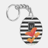 Monogram voor popy zwarte stripper sleutelhanger (Voorkant Links)