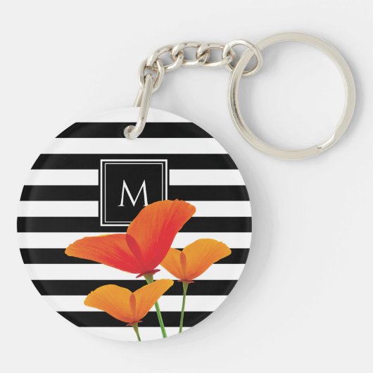 Monogram voor popy zwarte stripper sleutelhanger (Achterkant)