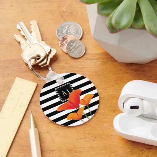 Monogram voor popy zwarte stripper sleutelhanger (Bureau)