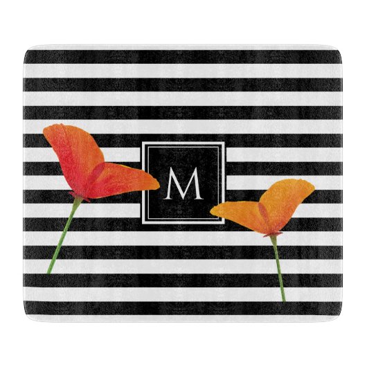 Monogram voor popy zwarte stripper snijplank (Voorkant)