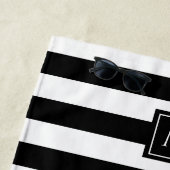Monogram voor popy zwarte stripper strandlaken (In situ)