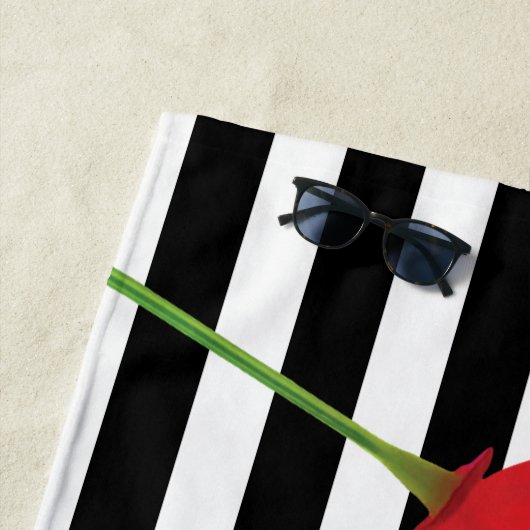 Monogram voor popy zwarte stripper strandlaken (In situ)