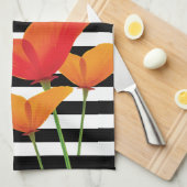 Monogram voor popy zwarte stripper theedoek (Quarter Fold)