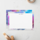 monogram voor regenboogkleurig rookeffect notitiekaartje (Voorkant / Achterkant in situ)