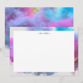 monogram voor regenboogkleurig rookeffect notitiekaartje (Voorkant / Achterkant)