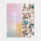 Monogram voor regenboogmeisjes, eenvoudig multi-fo fleece deken (Voorkant)