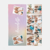 Monogram voor regenboogmeisjes, eenvoudig multi-fo fleece deken (Voorkant)