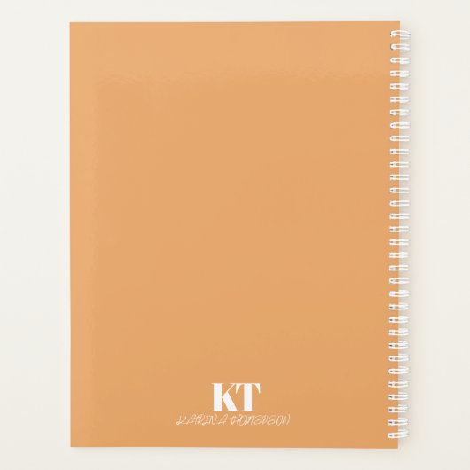 Monogram voor Retro kleuren en stripes Planner (Achterkant)