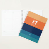 Monogram voor Retro kleuren en stripes Planner (Display)