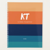 Monogram voor Retro kleuren en stripes Planner (Voorkant)