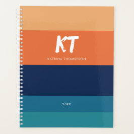 Monogram voor Retro kleuren en stripes Planner
