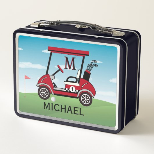 Monogram voor rode en zwarte Golf-kartonnen naam (Achterkant)