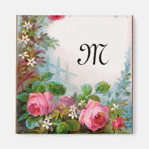 MONOGRAM VOOR rozen EN JASMINEN Magneet
