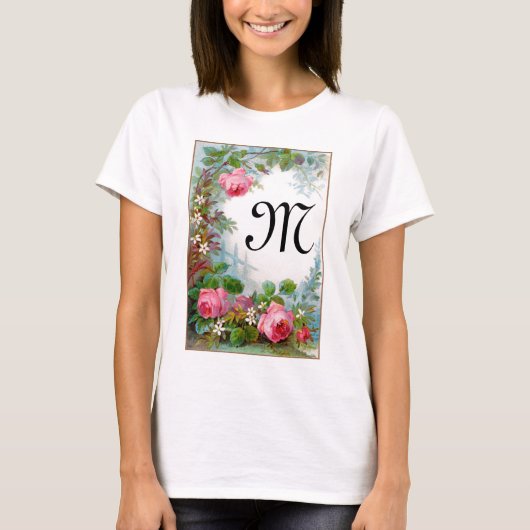MONOGRAM VOOR rozen EN JASMINEN T-shirt (Voorkant)