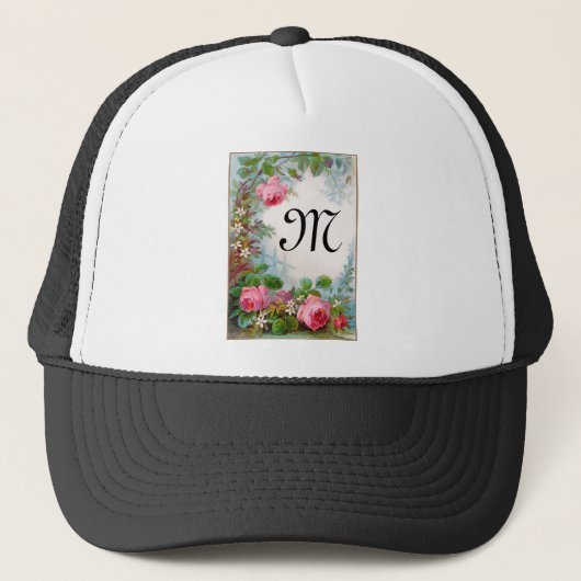 MONOGRAM VOOR rozen EN JASMINEN Trucker Pet (Voorkant)