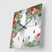 MONOGRAM VOOR rozen EN JASMINEN Vierkante Klok (Hoek)