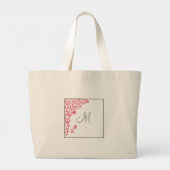 Monogram voor rubberen koraalvlinder grote tote bag (Achterkant)