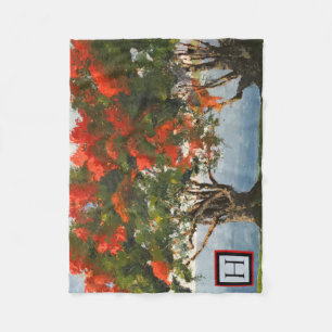 Monogram voor schilderen van koninklijke Poinciana Fleece Deken