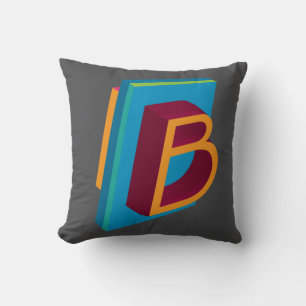 Monogram voor sierletters B op grijs Kussen