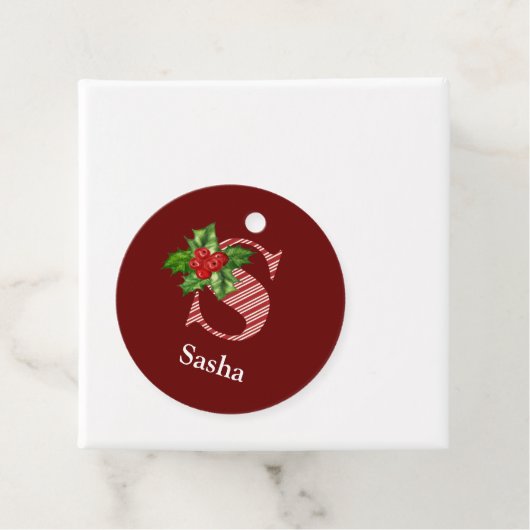 Monogram voor snoepsuikerriet Holly S Bedankjes Labels (In situ)