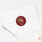 Monogram voor snoepsuikerriet Holly S Ronde Sticker (Envelop)
