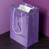 Monogram voor sparkle Paarse glitter Drift Medium Cadeauzakje