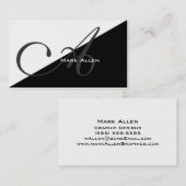 Monogram voor standaard moderne zwarte driehoek visitekaartje (Voorkant / Achterkant)