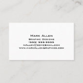 Monogram voor standaard moderne zwarte driehoek visitekaartje (Achterkant)