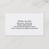 Monogram voor standaard moderne zwarte driehoek visitekaartje (Achterkant)