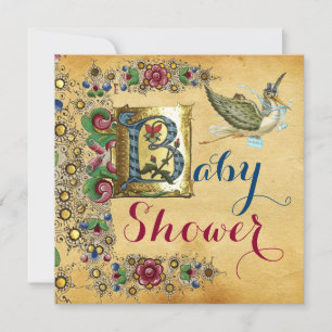MONOGRAM VOOR STORKLICHAAM BABY SHOWER FLORAL PARC KAART
