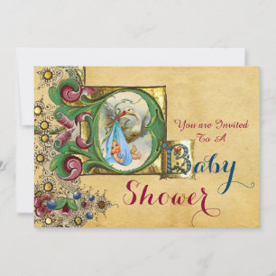 MONOGRAM VOOR STORKLICHAAM BABY SHOWER FLORAL PARC KAART