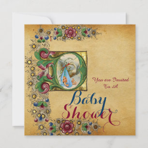 MONOGRAM VOOR STORKLICHAAM BABY SHOWER FLORAL PARC KAART