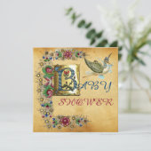 MONOGRAM VOOR STORKLICHAAM BABY SHOWER FLORAL PARC KAART (Staand voorkant)