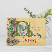 MONOGRAM VOOR STORKLICHAAM BABY SHOWER FLORAL PARC KAART (Staand voorkant)