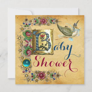 MONOGRAM VOOR STORKLICHAAM BABY SHOWER FLORAL PARC KAART