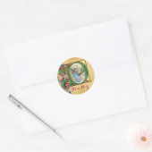 MONOGRAM VOOR STORKLICHAAM BABY SHOWER FLORAL PARC RONDE STICKER (Envelop)