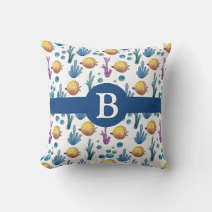 Monogram voor tropisch Zee in de Cute Nautical Tro Kussen
