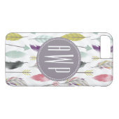 Monogram voor veren en pijlen Case-Mate iPhone case (Achterkant (Horizontaal))