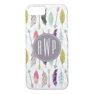 Monogram voor veren en pijlen 	iPhone 8/7 hoesje