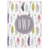 Monogram voor veren en pijlen klembord (Achterkant)