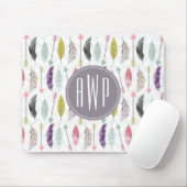 Monogram voor veren en pijlen muismat (Met muis)