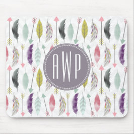 Monogram voor veren en pijlen muismat