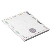 Monogram voor veren en pijlen notitieblok (Schuin)