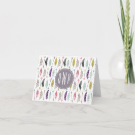 Monogram voor veren en pijlen notitiekaartje
