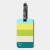 Monogram voor verse en gelukkige kleurige Stripes Bagagelabel (Achterkant verticaal)